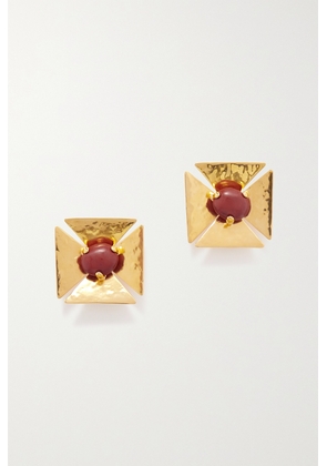 SAINT LAURENT - Gold-tone Stone Clip Earrings - One size