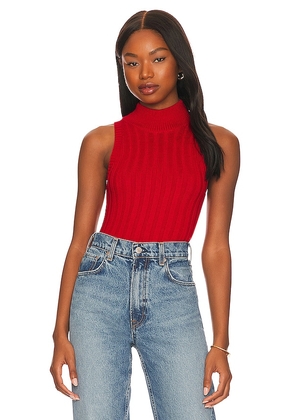 superdown Montana Knit Top in Red. Size L, M.