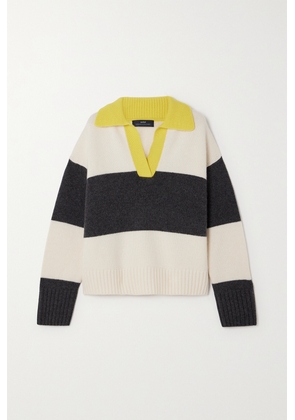 Arch4 - + Net Sustain Elizabeth Striped Organic Cashmere Sweater - Ivory - x small,small,medium,large,x large