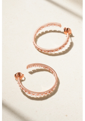 Kamyen - 18-karat Rose Gold, Diamond And Enamel Hoop Earrings - One size