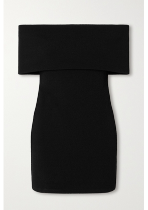 ESSE Studios - Omnia Off-the-shoulder Stretch-knit Mini Dress - Black - UK 4,UK 6,UK 8,UK 10,UK 12,UK 14,UK 16