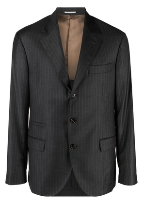 Brunello Cucinelli Chalk-Stripe virgin-wool blazer - Grey