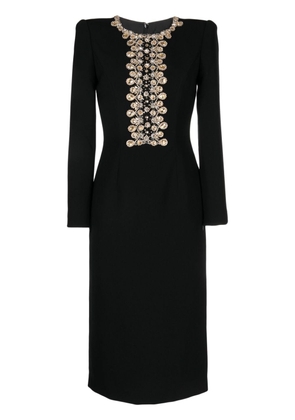 Jenny Packham Juno crystal-embellished midi dress - Black