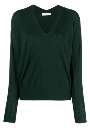 Zanone fine-knit V-neck jumper - Green