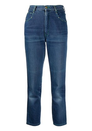 Saint Laurent Pre-Owned 1990-2000s stud-embellished straight-leg jeans - Blue