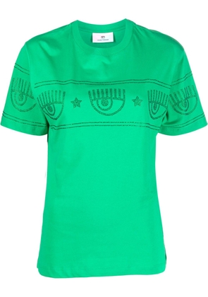 Chiara Ferragni rhinestone-embellishment cotton T-shirt - Green