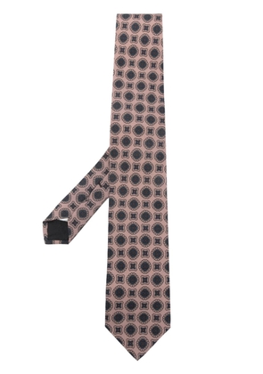 Lardini abstract-pattern silk tie - Pink