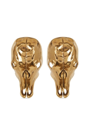 Balmain buffalo-skull earrings - Gold