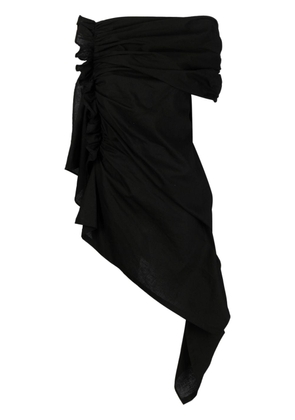 Yohji Yamamoto one-shoulder draped gathered dress - Black
