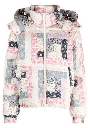 Woolrich hooded floral-print jacket - Neutrals