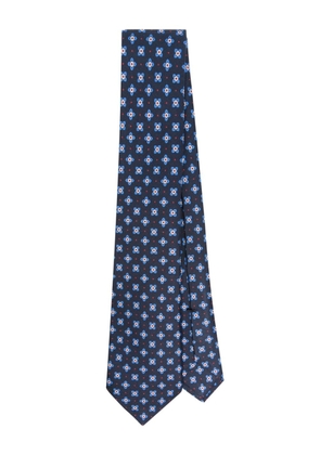 Kiton floral-print tie - Blue