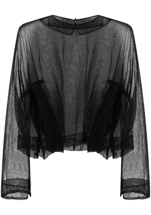 Daniela Gregis semi-sheer cotton blouse - Black
