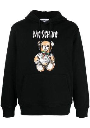 Moschino Teddy Bear-print cotton hoodie - Black