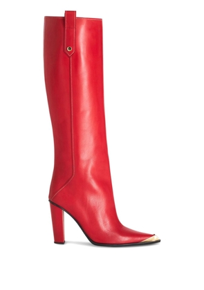 ETRO metallic toe-cap knee-high boots - Red