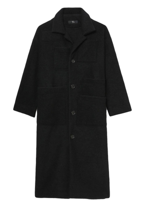 Y's single-breasted wool-blend coat - Black