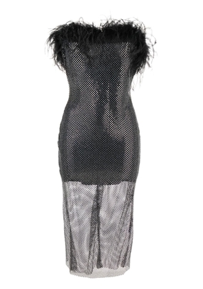 Giuseppe Di Morabito feather-trim crystal-embellished mini dress - Black