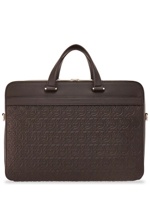 Ferragamo Gancini zipped briefcase - Brown