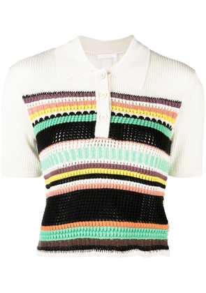 Chloé striped wool polo shirt - Black