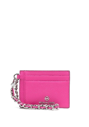 Michael Michael Kors small leather chain-link cardholder - Pink