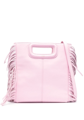 Maje fringed leather crossbody bag - Pink