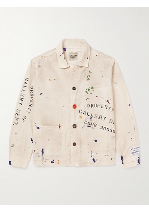 Gallery Dept. - EP Paint-Splattered Logo-Print Cotton-Ripstop Jacket - Men - Neutrals - XS