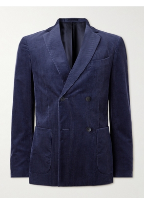 Mr P. - Double Breasted Cotton and Cashmere-Blend Corduroy Blazer - Men - Blue - 36