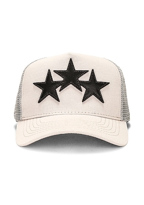 Amiri 3 Star Trucker Hat in Alabaster - Cream. Size all.