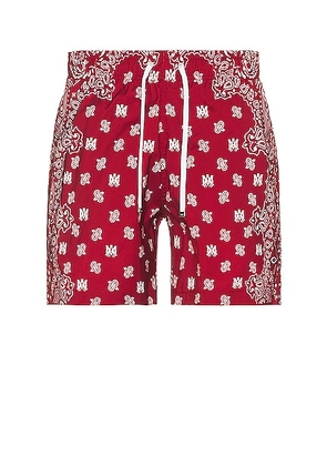 Amiri Bandana Paisley Swim Trunk in Red - Red. Size XL/1X (also in ).