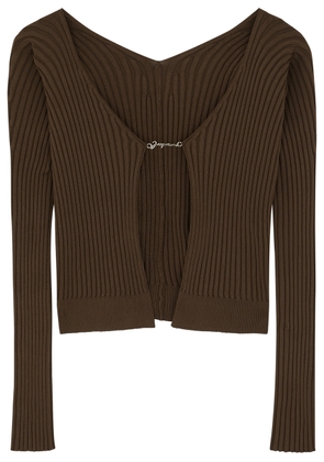 Jacquemus La Maille Pralu Longue Ribbed-knit top, Dark Brown, 36 (UK 8 /  S)