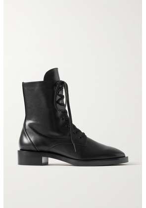 Stuart Weitzman - Sondra Leather Ankle Boots - Black - US5,US6,US6.5,US7,US7.5,US8,US8.5,US9,US9.5,US10,US10.5,US11,US11.5,US12