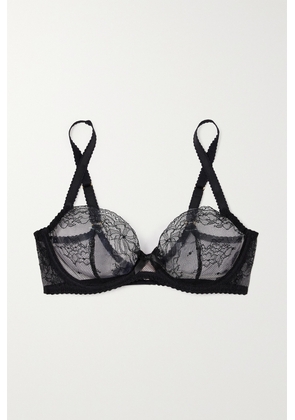 AGENT PROVOCATEUR Molly Leavers lace-trimmed stretch-silk satin underwired  bra