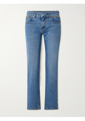 Stella McCartney - + Net Sustain Falabella Chain-embellished Mid-rise Straight-leg Jeans - Blue - 24,25,26,27,28,29,30,31,32,33