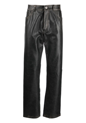 Heron Preston distressed leather trousers - Black