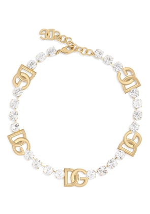 Dolce & Gabbana DG-logo rhinestone-embellished necklace - Gold