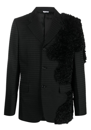 Comme des Garçons Homme Plus check-print shearling-detail blazer - Black
