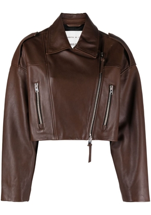 AGOLDE Remi cropped leather jacket - COLA