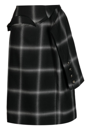 marina yee Birkin plaid-check wool skirt - Black