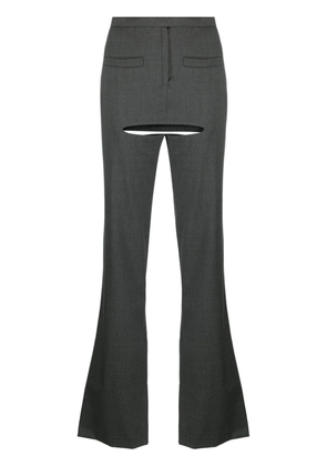 Courrèges cut-out tailored wool trousers - Grey