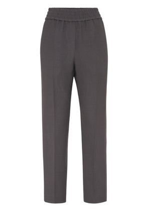 Brunello Cucinelli elasticated waistband cropped trousers - Grey