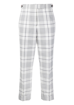 Thom Browne check-pattern cropped trousers - Grey