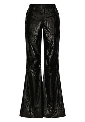 Dolce & Gabbana high-shine wide-leg trousers - Black