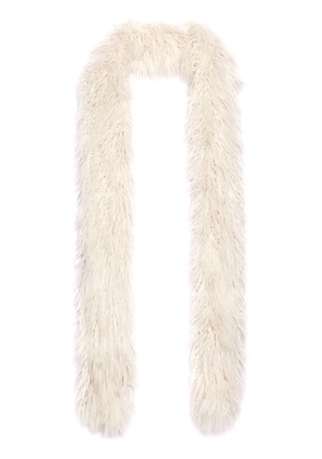 AMI Paris fluffy long-length scarf - White