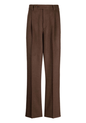 Auralee pleat-detail straight-leg trousers - Brown