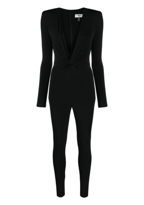 NISSA V-neck stretch-design jumpsuit - Black