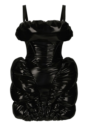 Dolce & Gabbana ruched coated minidress - Black