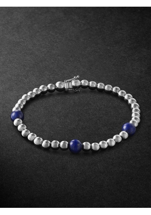 PATTARAPHAN - Tri Anya Baby Cycle 14-Karat White Gold Lapis Lazuli Bracelet - Men - Silver