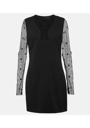 Givenchy Logo embroidered mesh and jersey minidress