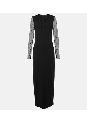 Givenchy Logo embroidered mesh and jersey maxi dress