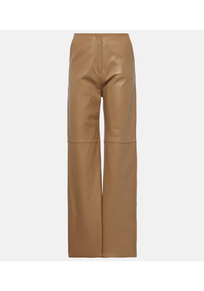 Toteme High-rise leather straight pants