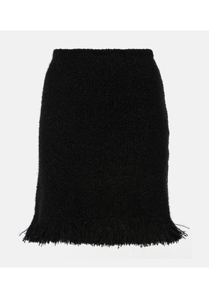 Chloé High-rise fringed wool-blend miniskirt